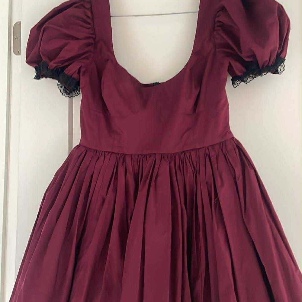 Selkie Sophia mini dress in Bordeaux